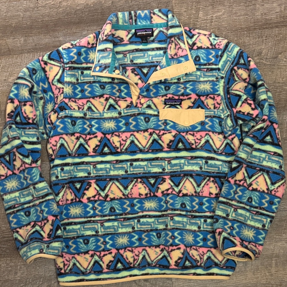 Patagonia Multicolor Geometric Synchilla Pullover L